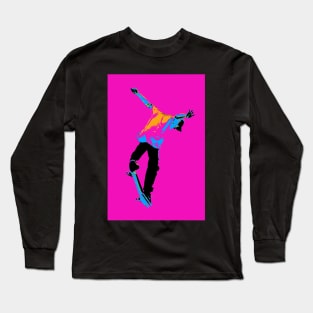 Flipping the Deck - Skateboarder Long Sleeve T-Shirt